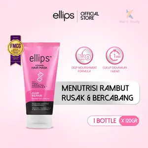 Ellips Hair Mask Pro Keratin Hair Repair Tube 120gr | Masker Rambut untuk Rambut Rusak dan Bercabang
