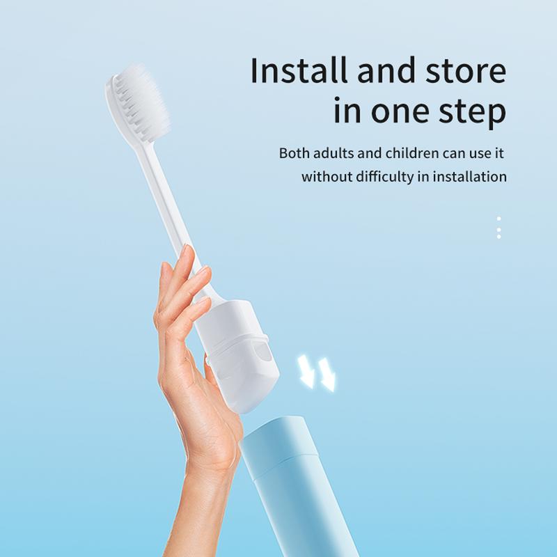 Product Introduction of Portable folding toothbrush, multi-color individual packaging, compact dental kit, multifunctional travel and business trip set for adults, small head design. 4