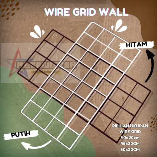 Wall grid mesh board 60x20cm ram besi untuk hiasan dinding dekorasi dan poto polaroid hijang wire grid wall 4