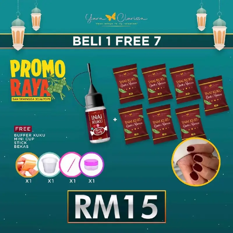 BELI 1 FREE LAGI 7 PCS INAI (Total 8 PCS) inai kuku daun asl - TikTok ...