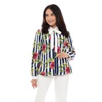 Gambar FAME - Blouse Wanita Lengan Panjang Striped/Print - 9211444 - S dari FAME Official Kota Surabaya 1 Tokopedia