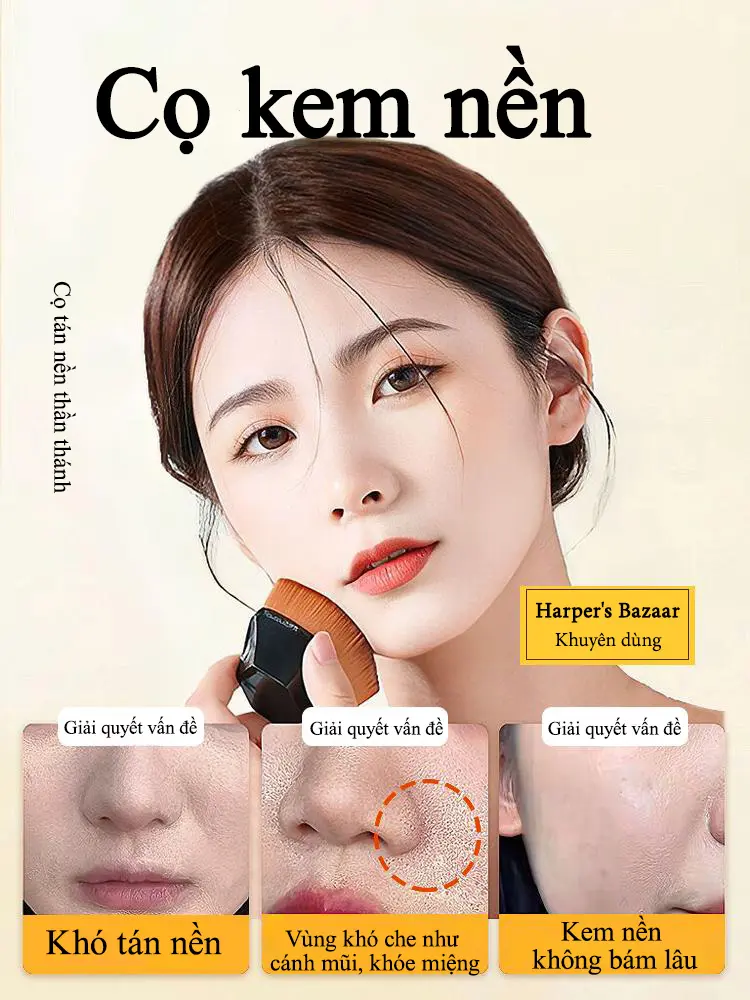 Cọ tán nền thần thánh trang điểm không để lại vệt, không hao kem nền, dễ mang theo – Bộ cọ trang điểm lông mềm, chính hãng