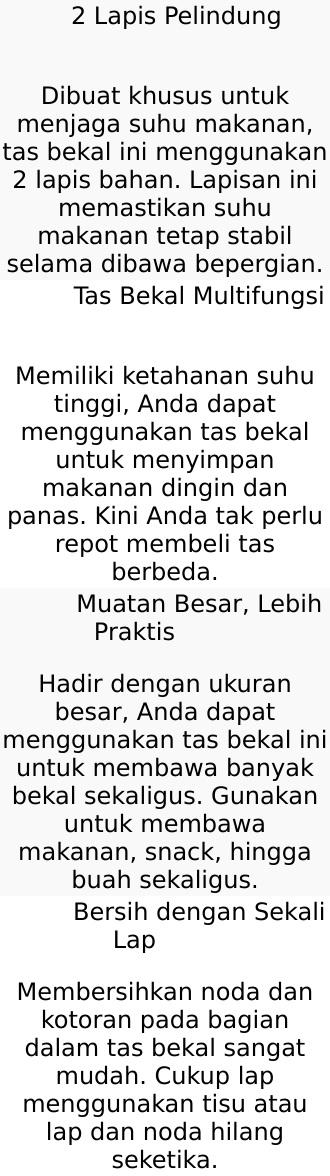 Dafas 60 Tas Bekal Makan Portable Insulation Hot and Cold Lunch Bag