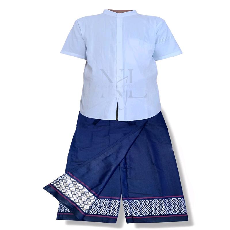 Setelan Koko Putih Anak Cowok Remaja Lengan Pendek SARKOCI Sarung Celana Motif+Baju Muslim Bahan Katun Terbaru Kombinasi kemeja laki2 6–12 baju laki 0