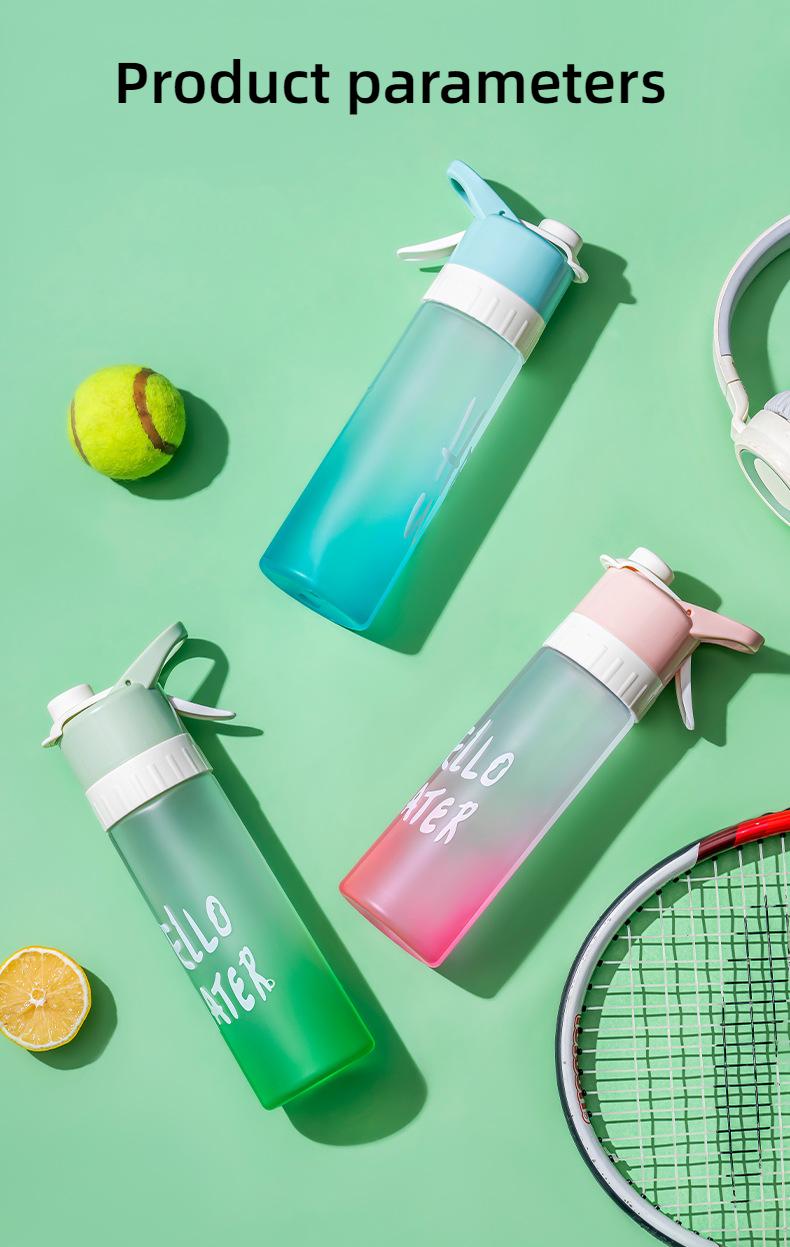 Product Introduction of Sports outdoors Water Bottles Kitchenware Spray Water Cup Large-capacity Men and Women Sports Food Grade Student Cooling Portable Kettle Jet Water Spray Cup Drinking Cup 9