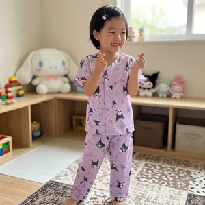 BAJU TIDUR ANAK KARAKTER / PIYAMA ANAK / PAJAMAS ANAK TANPA KERAH / USIA 1-8th