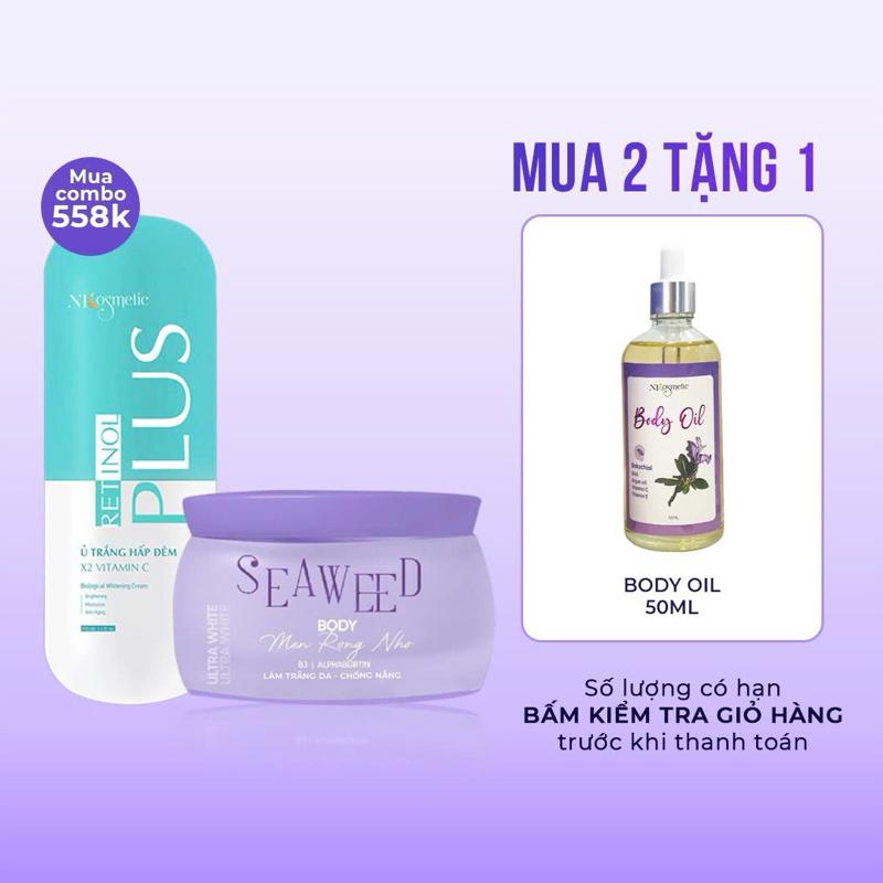  Combo Kem Ủ trắng + Kem Body Men Rong nho Npcosmetic  Dưỡng Body 