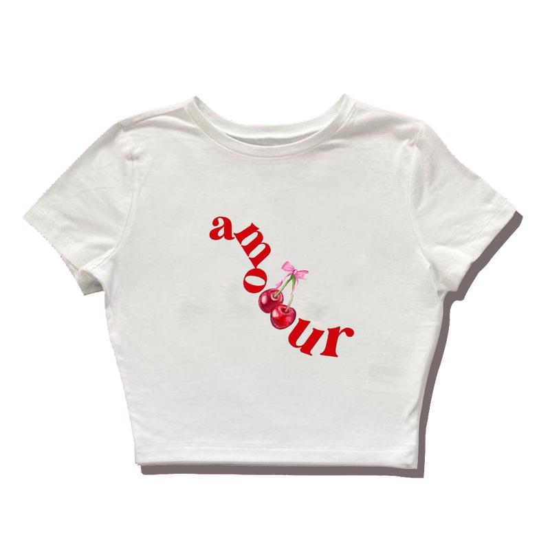 Product Introduction of Baju Kaos Amour Croptop Wanita Lengan Pendek - Baby Tee - Katun 2