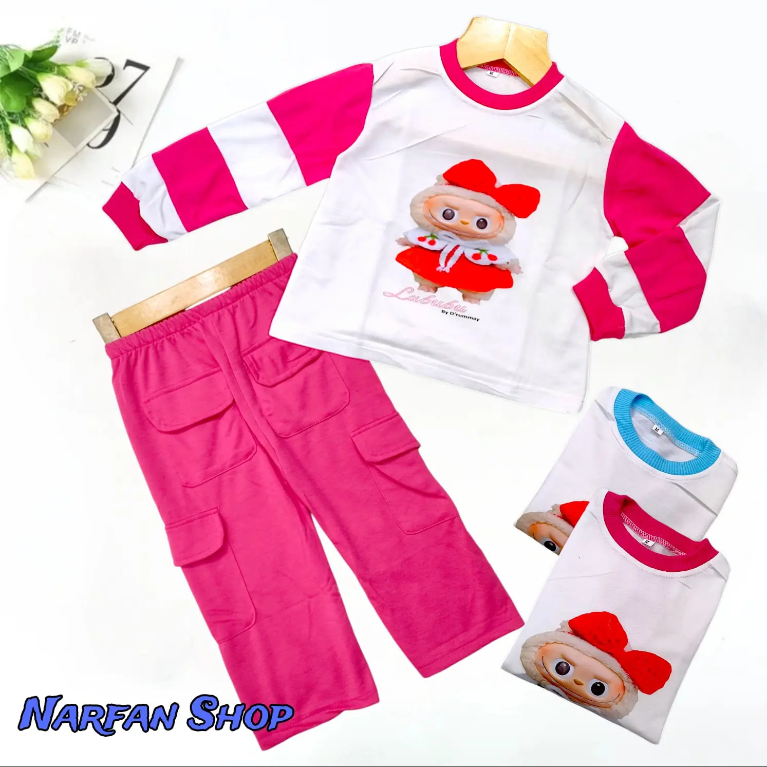 Baju Dan Celana Panjang Anak Perempuan Model Cargo Buat Usia 1-10 Tahun