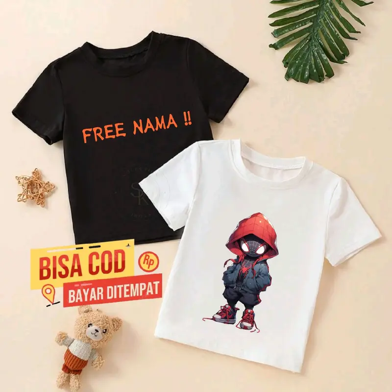 Baju kaos anak Spiderman, Batman free nama -cod 2