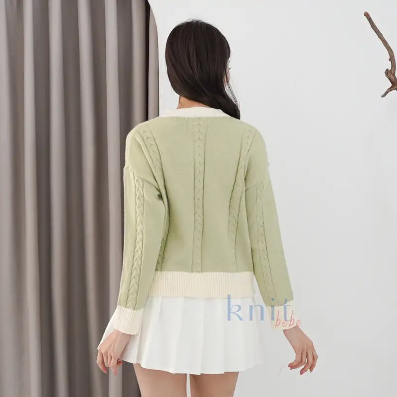 KNITBEBE - HAEWON Atasan Cardigan Rajut Ribbon Knit Top Pita 4