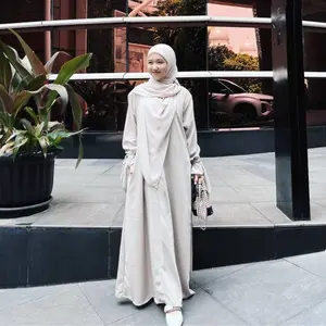 NOYA Dress by MAISAYA.ID | Gamis Elegan Panjang Syari Basic Casual Wanita Remaja Dewasa Muslim Polos Bahan Yoryu Crinkle Busui Friendly Cantik Nyaman Formal Kondangan