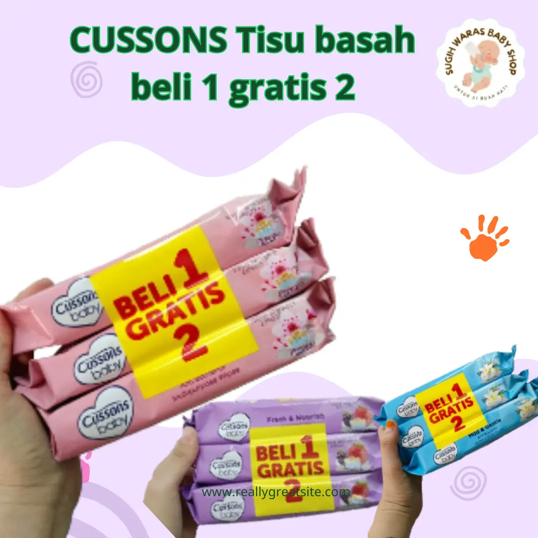 [MURAH] TISSUE BASAH CUSSONS BELI 1 GRATIS 2 ALL VARIANT Bayi Wipes