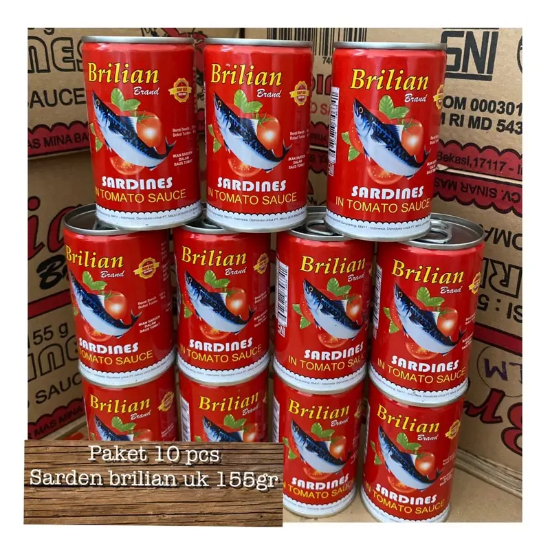 PAKET 10 PCS SARDEN BRILIAN SAUS TOMAT EXP 2027 Kaleng Food