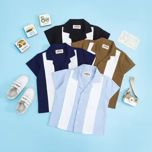 Yameena.kids Linen Shirt Kemeja Anak Kombinasi Vintage