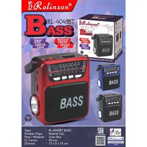 Radio Senter LED Multifungsi Rolinson RL-4049BT BASS Baterai Charge