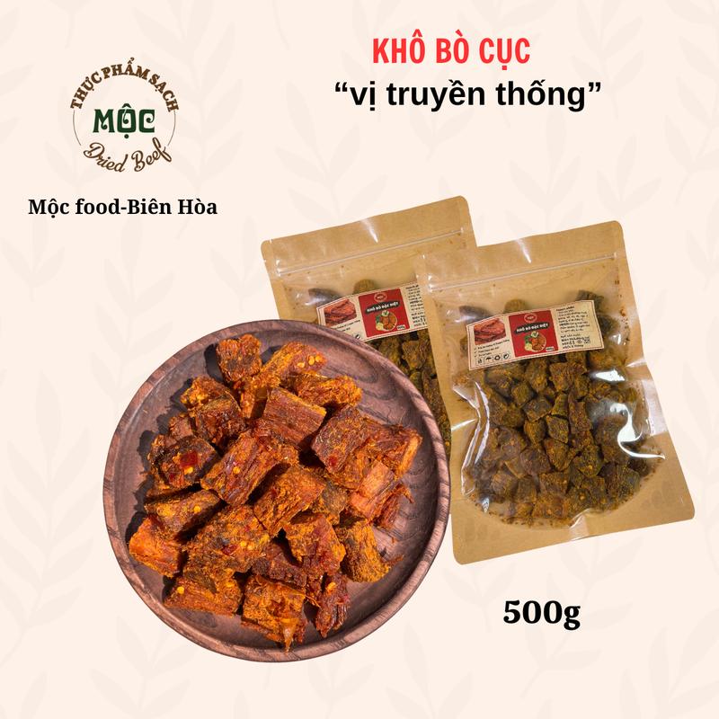  500g khô bò cục thơm ngon món ăn vặt hấp dẫn nhà Mộc food 