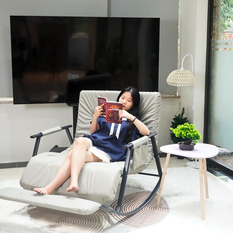 [AN PHÁT] Ghế Bập Bênh Thư Giãn 2 Người Hàng Việt Nam Xuất Khẩu Chất Lượng Cao Phiên Bản Dài 1m4 Có Thể Điều Chỉnh 5 Cấp Độc Tựa Lưng Và Gác Chân Ghế Sofa Thư Giãn Đệm Dày Khung Sắt Chắc Chắn Ghế Ru Con Ghế Cho Mẹ Bỉm