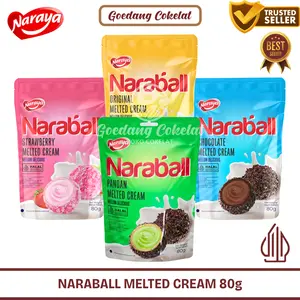 Naraya NARABALL Wafer Ball Original Chocolate Strawberry Pandan Melted Cream 80g