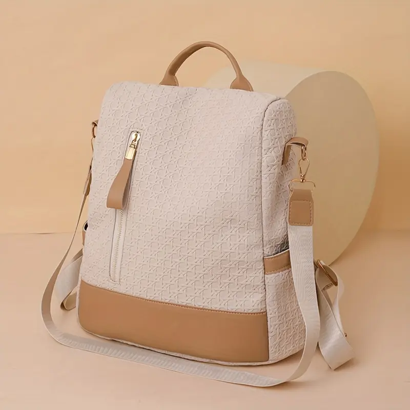 Tas Ransel Wanita COD Anti PEncurian Multifunsi Dapat Selempang Motif Embos Kulit Sekolah 1