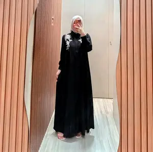 Mila Dress Gamis Rayon Twill Bordir - Gamis lebaran 2026 Terbaru