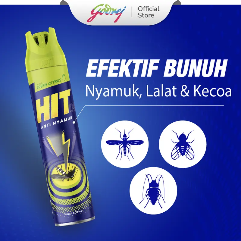 HIT Aerosol Fresh Citrus 600ml - Obat Nyamuk - Bunuh Nyamuk Penyebab Demam Berdarah (DBD) 2