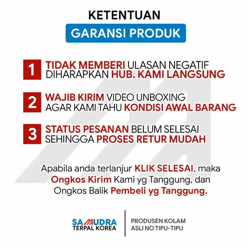 Terpal Kolam Ikan Kotak 100x100x60 Tebal A20 Untuk Budidaya Lele Nila Udang Koi Gurame Belut 8