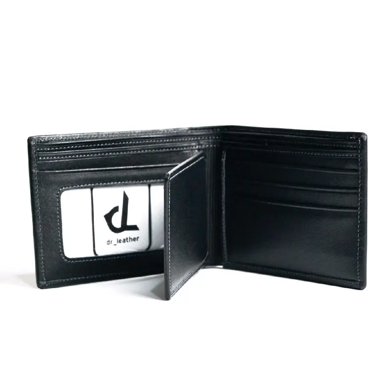 dr_leather - Dompet Lipat Pria 100% ORIGINAL Asli Kulit Dompet Kartu Uang Hitam 0