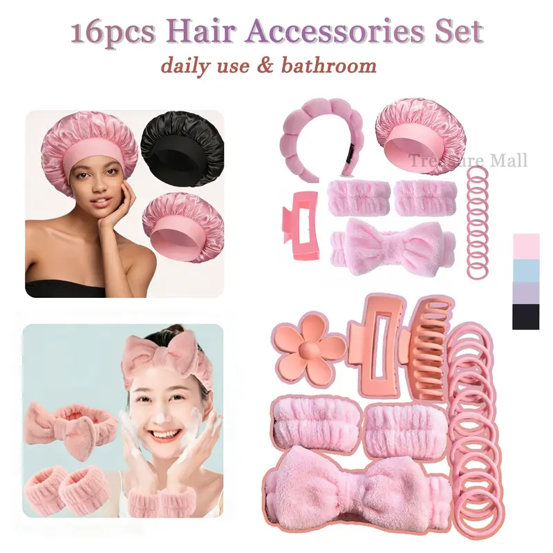 67 pcs Cutesy Pink Purple Blue Hair Accessories Korean Style  display picture 1