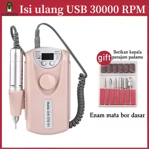 【 COD 】Nail Garden  Alat Kikir Kuku Elektrik Portable Rechargeable 30000 RPM Nail Drill Polisher Grinding Untuk Manicure Nail Art/ Mesin Manikur Kikir Kuku