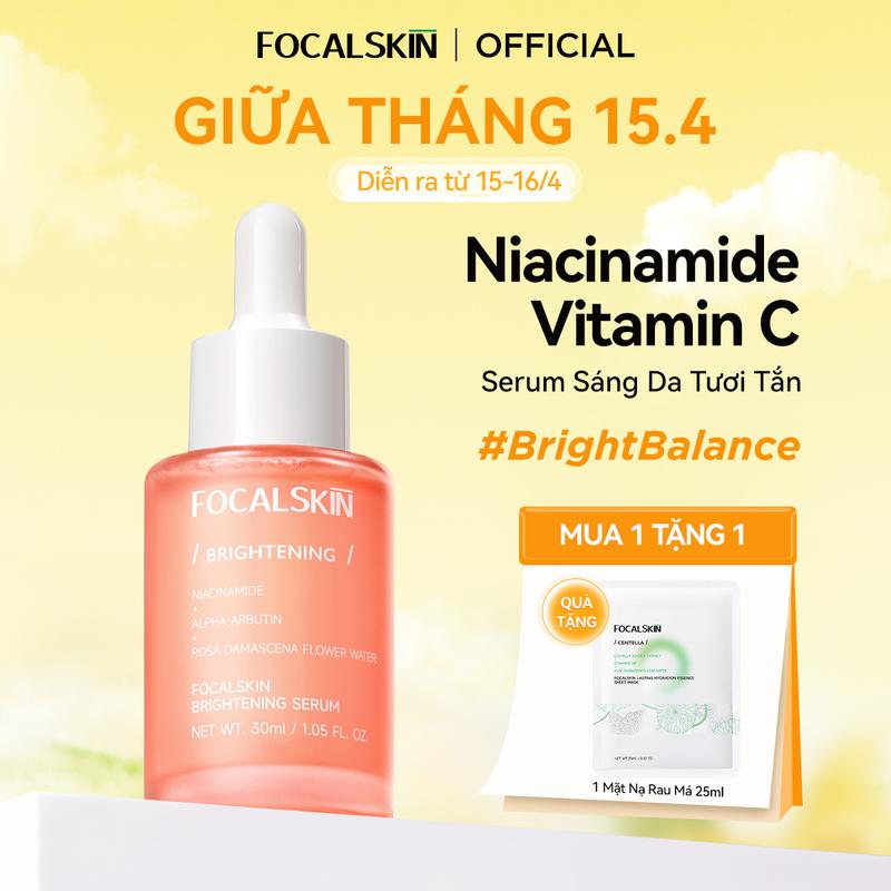 FOCALSKIN Tinh chất Serum Bright Balance Niacinamide α-Arbutin VitaminC hỗ trợ dưỡng da tươi tắn phù hợp cho da nhạy cảm 15ml/30ml | Làm Đẹp Da Skincare Dưỡng Ẩm Da Cấp Ẩm Chăm Sóc Da