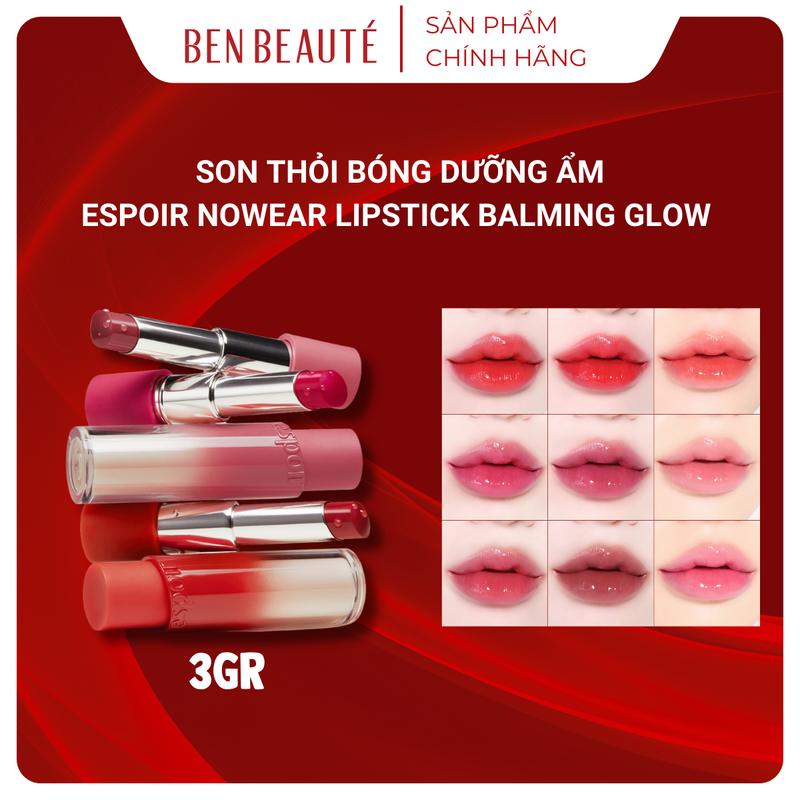 ESPOIR Son Dưỡng Nowear Lipstick Balming Glow Mịn Mướt Môi Thuần Chay 3gr 0