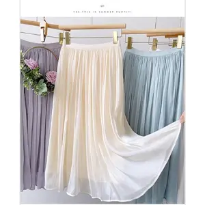 ROK PANJANG WANITA PLISKET GLOSSY ROK HIJAB / ROK MAXI WANITA-RP001