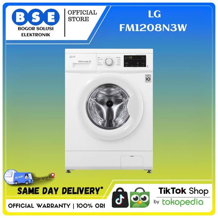 Gambar Mesin Cuci Front Loading 8Kg LG FM1208N3W 8Kg FM1208N3W LG 8Kg FM1208 dari Bogor Solusi Elektronik Kab. Bogor Tokopedia