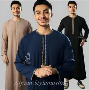 jubah pria gamis pria jubah reguler gamis muslim pria jubah maroco mewah alfaan bordir jubah hitam jubah putih jubah gamis saudi jubba jubah pria muslim Alzan