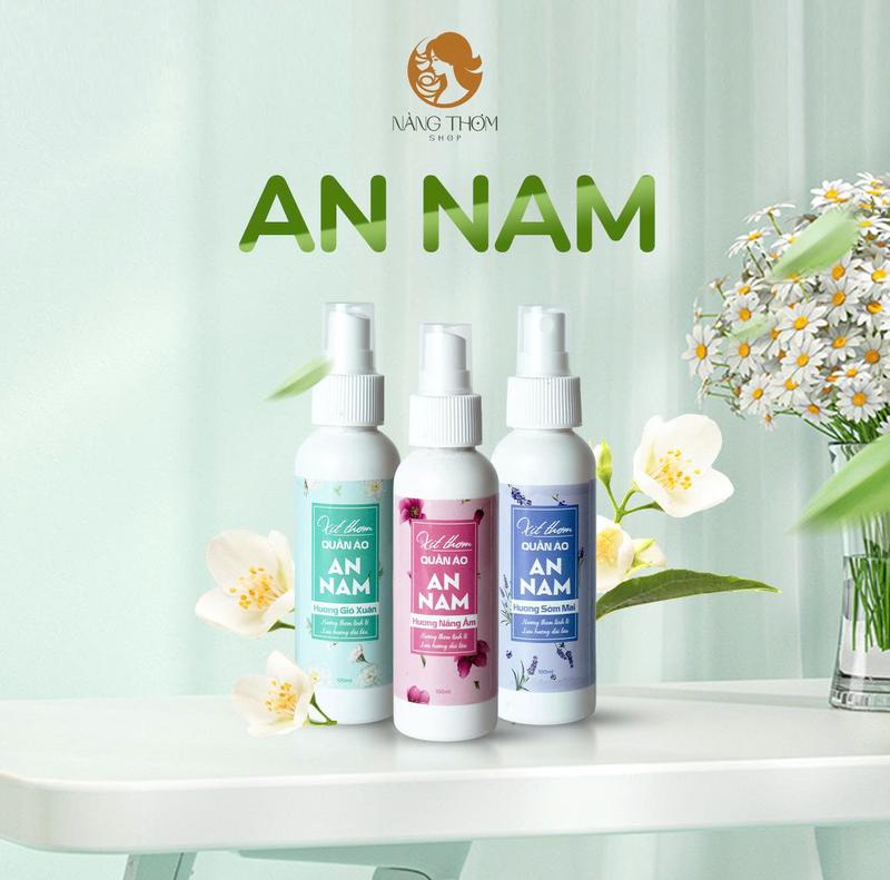 Xịt thơm quần áo AN Nam 100ml xả vải khô làm mềm vải chống nhăn