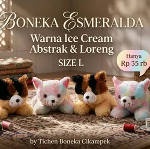 BONEKA ESMERALDA WARNA ABSTRAK & COKLAT SIZE L