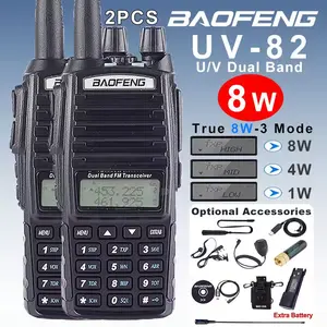 Baofeng UV-82 Walkie Talkie High Power 8W UV82 Dual Band VHF/UHF FM Transceiver 10KM Long Range Hunting Two Way Ham CB Radio