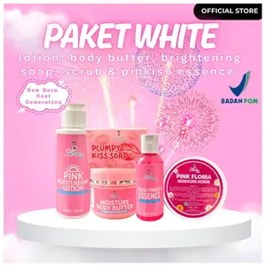 [ARTHA LDT+] -  SPESIAL PAKET BODYCARE WHITE EXTRA GLOW (PINK MOISTUREDAY LOTION, MOISTURE BODY BUTTER, FRESH PINKSH ESSENCE,PINK FLORIA MOISTURE SCRUB, PLUMPY KISS SOAP)