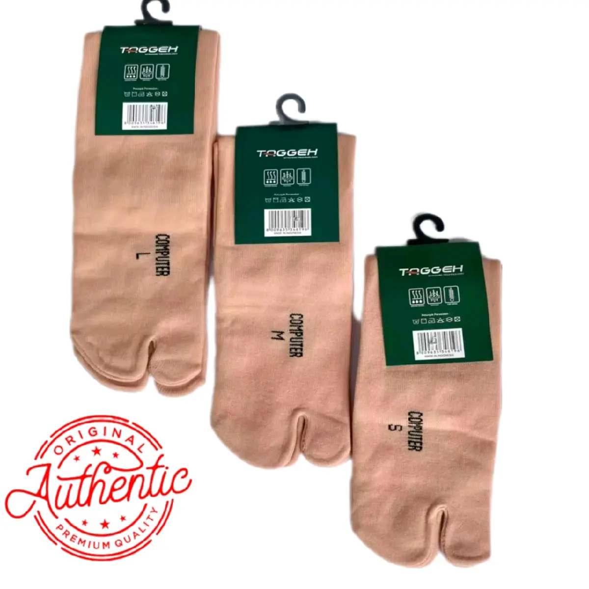 Termurah Kaos Kaki Jempol Nilon Muslimah Warna Cream Putih Hitam