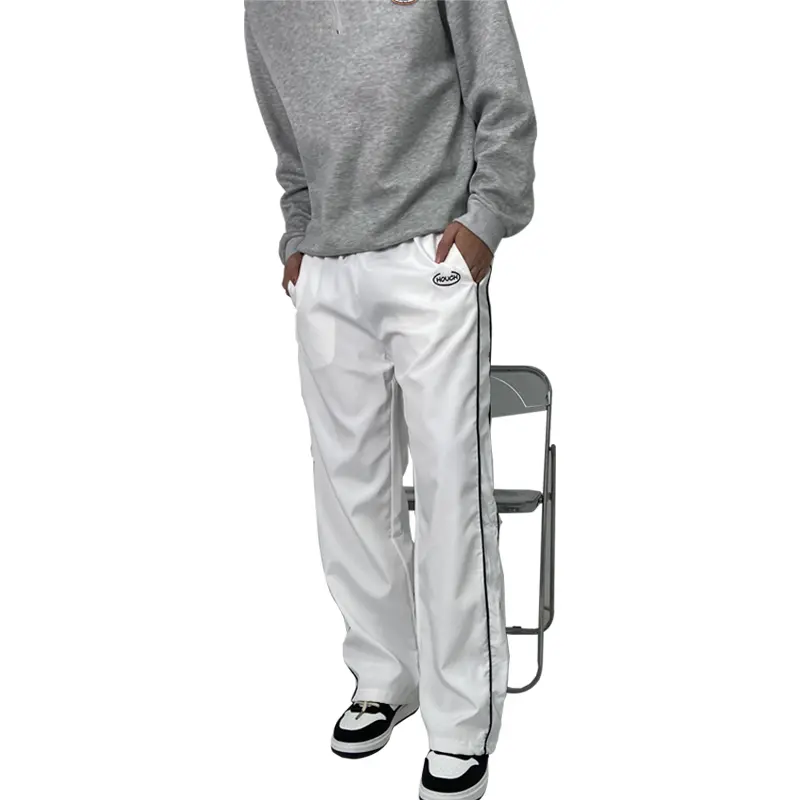 【X-Fashion】Mens Waterproof Tracksuit Baggy Unisex Loose Pants Straight Trousers Long Pant White/Green/Black/Blue/Grey M-3XL COD