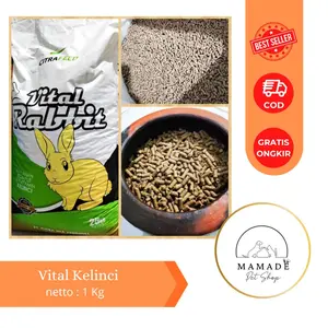 PELET PAKAN MAKANAN KELINCI VITAL RABBIT 1KG CITRA FEED RABBIT FOOD PELLET REPACK