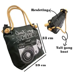 Tas Totebag Wanita Cordura Dengan Tali Sumbu Resleting Furing 6