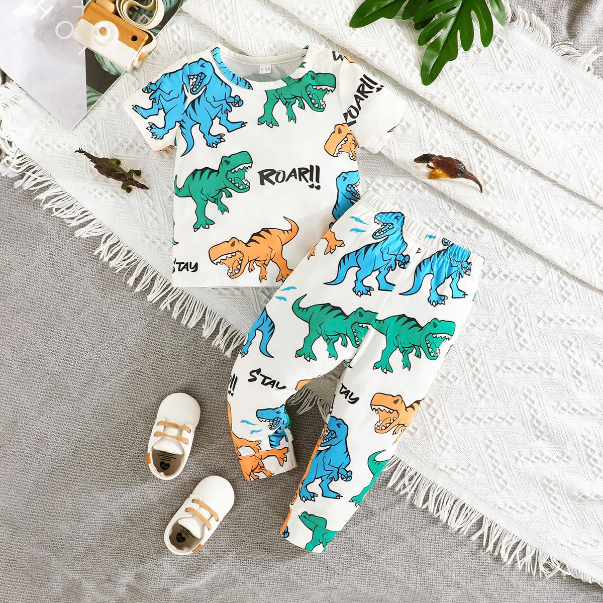 alfredkids Baju Setelan anak Dinosaurus hari hari