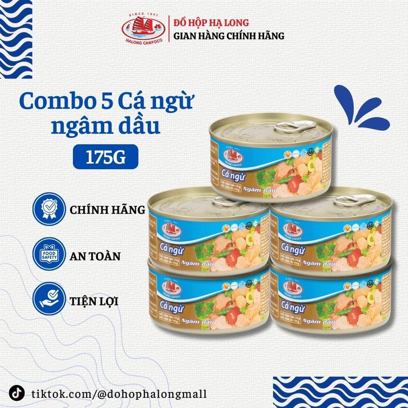 Combo 5 Cá Ngừ Ngâm Dầu 115G / 175G - Đồ Hộp Hạ Long