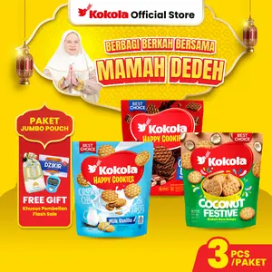 Biskuit Kokola - Kokola Pouch (PAKET 1 isi 3 Pouch)  Camilan Cookies Chocolate Coconut