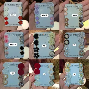 4 pcs Anting Jepit Hijab Model Terbaru Elegan Cocok untuk Aksesori Hijab Praktis dan Stylish Siap Stok Earrings