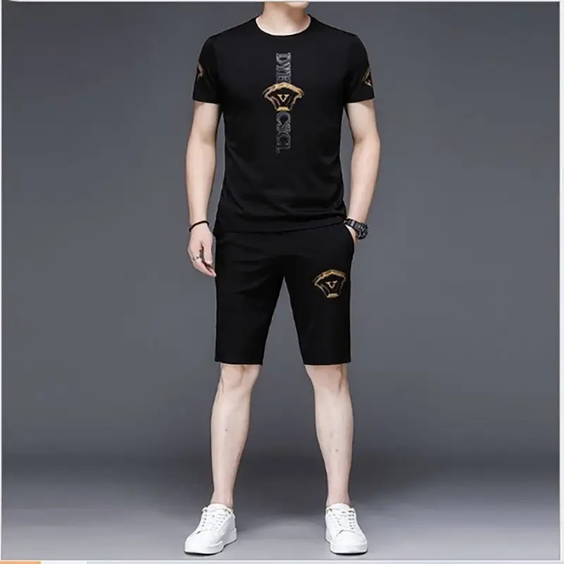 Bộ quần áo thể thao nam nữ thun lạnh co giãn nhanh khô phối chữ V Menswear