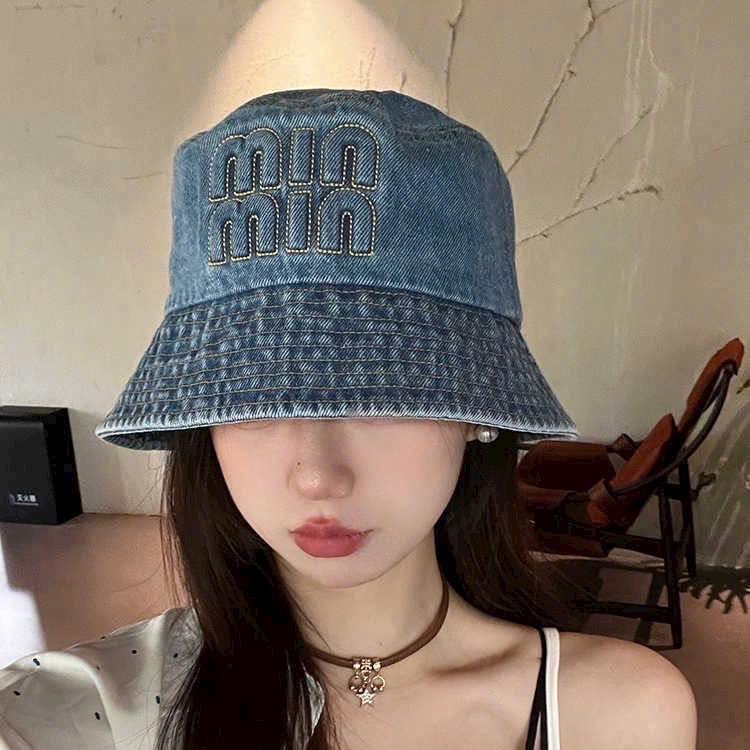  Mũ bucket jean chữ Minmin trẻ trung năng động dành cho nữ phong cách dễ thương 