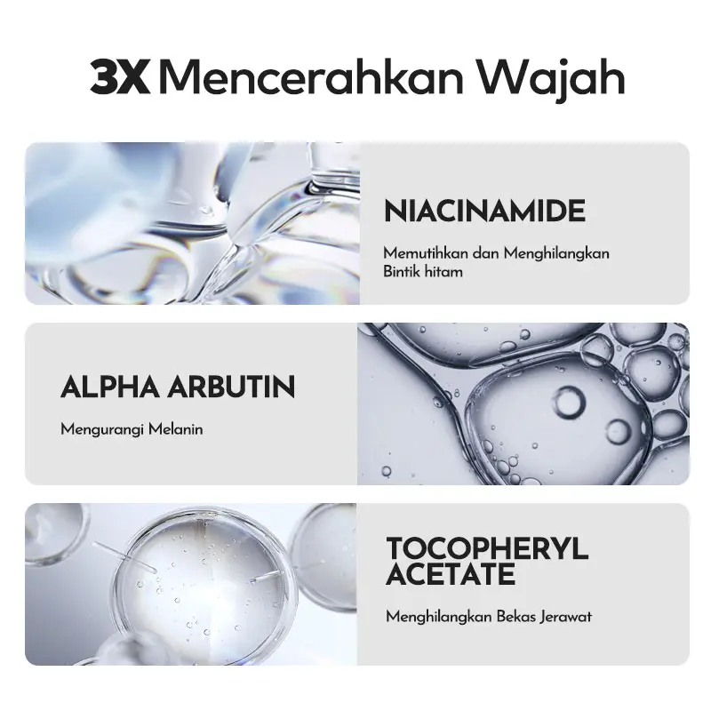 HA PRO Niacinamide Glowing 2pcs Skincare Paket Moisturizer Serum Bunding Set Whitening Cream Essence Set Skincare Bundle Paket Skincare Pencerah Wajah with Hyaluronic Acid  & Vit C Arbutin Mencerahkan  Pelembab 4